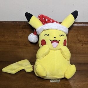 Pokemon Christmas Holiday Santa Claus Pikachu Plush Soft Toy